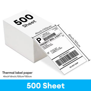 Marklife | 4x6 Inch Shipping Labels  100x150mm Direct Thermal Labels 100/200/500 Sheets Adhesive Paper White Sticker   For DHL UPS Express