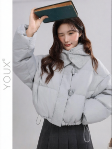 YOUXIANG | Áo Khoác Lông Vũ Ngắn Vintage Size Nhỏ