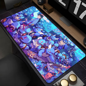 Bandai | Large Anime Mouse Pad Pokemon Squirtle 90x40cm Carpet Laptop XXL Gamer Keyboard Mat Mousepad Edge White Tassel Rubber Table Mat