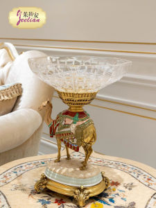 Creative French Style Crystal Painted Desert Camel Shaped Fruit Basket High Footed Tray Decorative Piece Home Decor Accessories