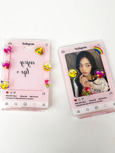 Modern Acrylic Photo Frame 3-Inch Standalone Desktop Display for Instant Photography Simple Rectangular Style No Picture Included