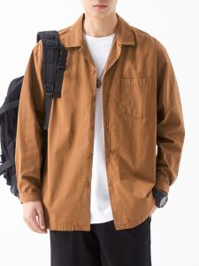 Autumn Fashion: Cuban Collar Casual Shirt for Men