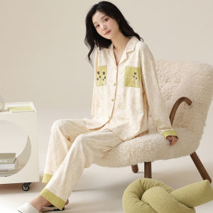 MiiOW | Pure Cotton Long Sleeve Sleepwear Womens Spring Autumn Home Clothes Set Large Size Ladies Cartoon Outwear MiiOW Cat Person