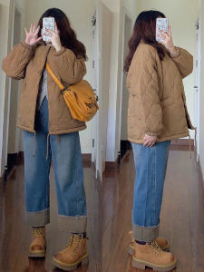 Quần Jeans Denim Ôm Dáng Phong Cách Hàn Quốc Cỡ Lớn Quần Ống Rộng Chín Phần Thường Ngày Quần Denim Ôm Dáng Cho Nữ Mùa Thu