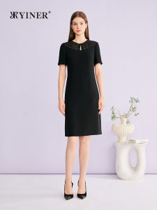 Embroidered Beads and Cloud Collar Design Slim Fit Dress