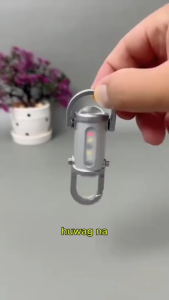 New Portable Keychain Flashlight High Bright Mini Torch Type-C Charging Camping Fishing Emergency Work Light with Hook