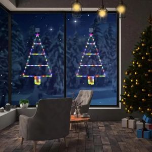 1PC battery Christmas tree ladder light with hook hanging suitable for Christmas themed party balcony glass decoration