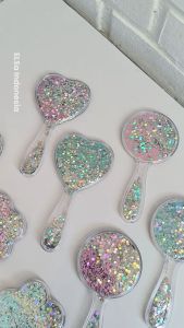 ELSA Cermin Kaca Glitter Transparant 3 Bentuk Custom GR24051