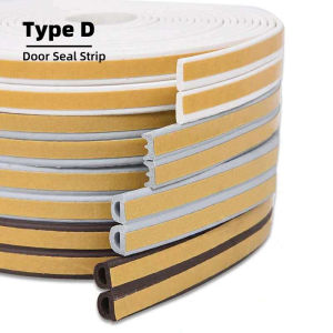 5m/10m Weather Stripping Door Seal Strip Type D Self-adhesive Draft Stopper Tape Window Insulation Noise Rubber Sealing Strip