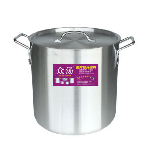 Thickened Aluminum Soup Pot High Body Aluminum Soup Pan Halal Water Large Aluminum Pot Non-Stick Bottom Aluminum Bucket Porridge Pot
