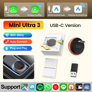 CarlinKit | Carlinkit Mini Ultra 2in1 Wired To Wireless Carplay Android Auto For Oem Car Plug And Play 5GHZ Wifi Type-C/USB Auto Connection