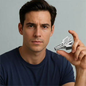 Stainless Steel Nose Hair Trimmer Safe Painless Manual Nose Hair Cutter Waterproof Rustproof Face Care Tool for Men Women Dail