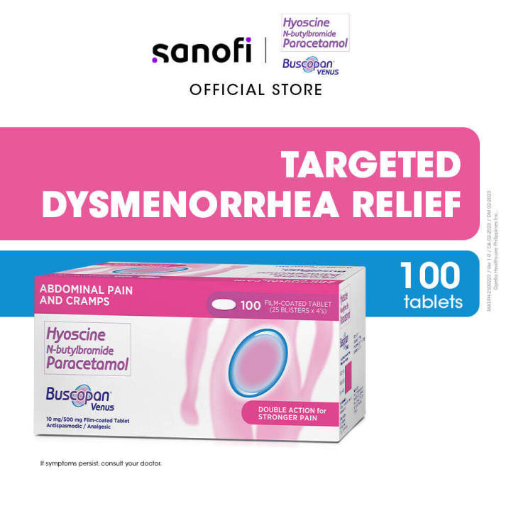 Buscopan Venus for Dysmenorrhea - 100 Tablets