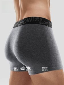 MiiOW | Pure Cotton Boxer Shorts For Men 2025 New Simple Skin-friendly Large Size Antibacterial Boys Briefs Comfortable Underwear