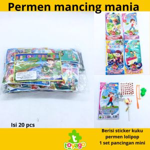 Permen Mancing Mania Lolipop isi 20 pcs Grosir Murah (Permen Mancing Mania toyago toys)