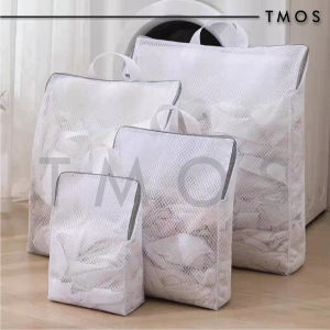 TMOS Fine Mesh Laundry Bag Washing Clothes Care Zipper Pouch Thick Underwear Bra Large Size Beg Cuci Baju Dalam 洗衣袋