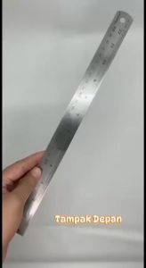 Penggaris Besi Stainless Steel 30 cm Tabel Konversi (1 pcs)