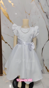White Dress for Girl / Kids Graduation Communion Birthday Special Occassion 3-12 y.o Geena Gina Belo