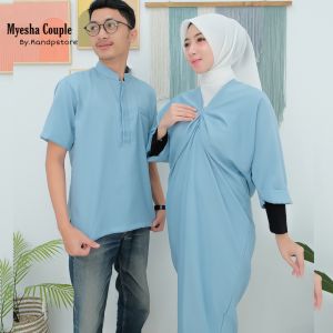 (Harga Satuan) Myesha Couple Kaftan Casual Best seller Baju Lebaran 2023 | Set Couple Family | Baju Pasangan