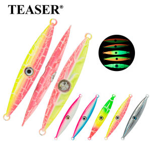 TEASER J111 Sea Fishing with Light Fast-Sinking Metal Jig for Cutlassfish UV Luminous Slow Jig Metal Lure for Boat Fishing