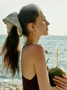 Beach Vacation Fashionable Womens Headscarf Original Design Ocean Style Elastic Hair Tie Versatile Stylish Hair Accessory