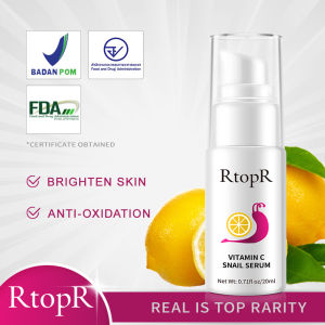 【Live Room Flash Sale】RtopR Vitamin C Serum Snail Brightening Fade Dark Spot Lightening Serum Brightening Skin Care Fine Lines Anti-aging Whiten Moisturize Less Breakouts Facial Serum Skincare for Men and Women 20ml
