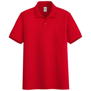 Pure Color Polo Shirt Mens T-Shirt Short-Sleeved Lapel Loose Clothing for Middle-Aged Dad Customized Thin Business Summer Sky Blue T