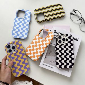 เคสโทรศัพท์ลายทางสีสันแบบเกาหลี สำหรับ iPhone 17 Air 16 15 14 13 Pro Max พร้อมฟิล์มกันกระแทก 2-in-1 สีสันสดใส