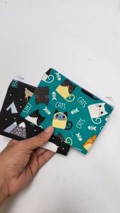 Dompet Canvas Motif Kecil Wanita: Tempat Uang Koin & Pouch Kosmetik Mini