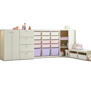 Eco-friendly Kids Storage Cabinet with Bookshelf