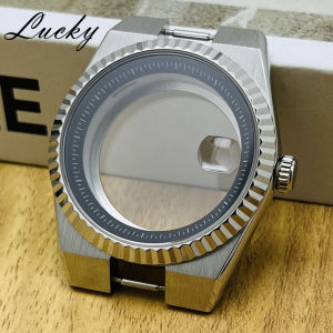 New 40mm NH35 Watch Case For Land-Dweller NH35 movement Fit 28.5mm Dial 904L Stainless Steel Sapphire Glass Silver Case