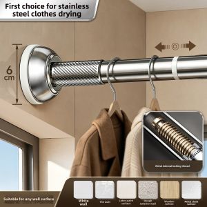 WEILAISHI | Foldable Stainless Steel Drying Rack Extendable Pole