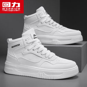 Trendy High Top Mens Casual Shoes Winter Board Shoes Student White Sneakers Comfortable Breathable Leather PU Material
