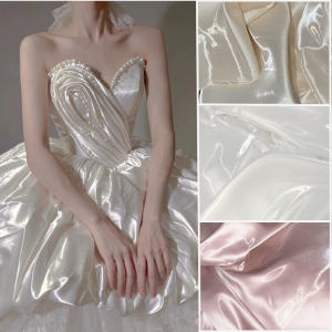 Shimmering Liquid Metal Satin Fabric