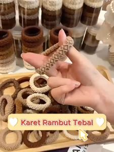 Karet Rambut Tebal Elastis Elastic Thick Hair Ties Ikat Rambut Wanita Premium