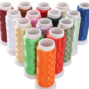 1200 Meters/Lot Colorful Polyester Yarn Silk Wrapped Flower Thread Cord DIY Jewelry Making Braided String Line Crafts Accessories