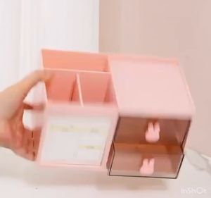 Rak Meja 2 Laci Motif Kelinci Rak Serbaguna Rak Cantik TOP1018