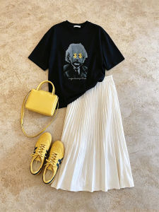 QINGMUZI | Slimming Leisure Wear Two-Piece Set T-Shirts Skirt