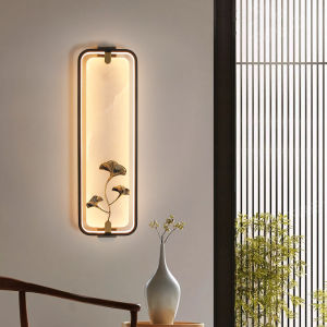 New Chinese Style Wall Lamp Full Copper Living Room TV Background Cloud Stone Style Corridor Bedroom Bedside Lamp Lighting