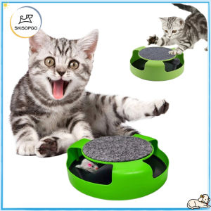 SKISOPGO Cat Toy Catch The Mouse Motion Cat Funny Interactive Rotating Running Toy Grinding Claw Cat Turntable Self Hi Tease Cat Toy