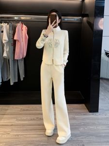 Fashionable Embroidered Two-Piece Set Autumn Winter New Chinese Style Womens Casual Sports Suit Long Sleeve Commute Korean Style