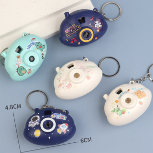 Creative Cute Cartoon Mini Camera Slideshow Light Projector Keychain Childrens Toy Bag Pendant Accessories