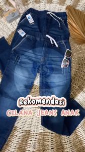 Celana Jeans Blue Panjang Anak Perempuan Cewek Bahan Tebal Kualitas Premium Motif Sobek Street