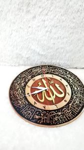 Jam Dinding Kaligrafi Alfatihah Motif Kayu Aesthetic Murah