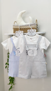Set yếm kèm áo cho bé UNBEE phối túi ngực chất cotton tự nhiên an toàn - quần yếm cho bé