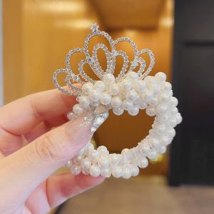 Dây buộc tóc vòng ngọc trai nhân tạo vương niệm cho bé dây chun buộc tóc vương niệm đính đá ( giao ngẫu nhiên hình )