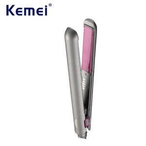 Máy Làm Thẳng Tóc Kemei Chuyên Nghiệp Mâm Nhiệt Gốm Làm Nóng Nhanh Giảm Xoăn Tạo Kiểu Mượt Mà Sử Dụng Được Cho Tóc Khô Và Tóc Ướt