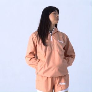 Terrel women basic cagoule jacket peach olah raga gym lari running