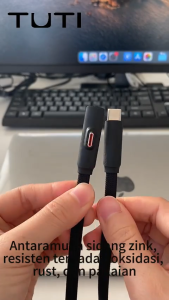 TUTI Digital Display Cable Original Gaming Kabel Data Fast Charging Type C To Type C 100 Watt 1.2M