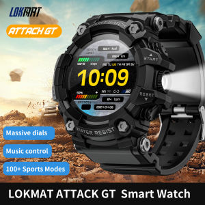 LOKMAT ATTACK-GT Outdoor Sport Smart Watch Wireless Calls Message Push Rugged Smartwatches Flashlight Fitness Tracker for Phone